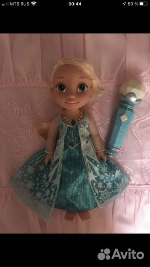 Кукла эльза с микрофоном