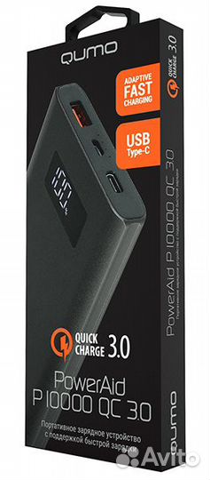 Новые QC3 внешние USB аккумулятор 10 000 mAh Qumo