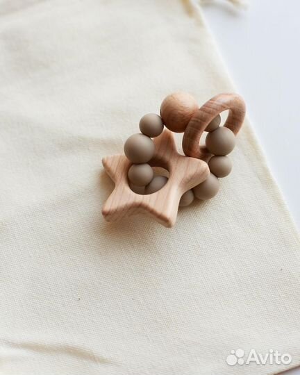 Деревянные грызунки браслет