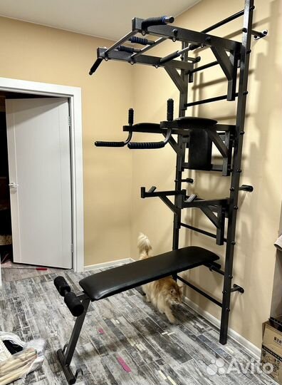 Шведская стенка с турником и брусьями