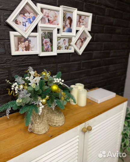 Новогодняя композиция украшение декор