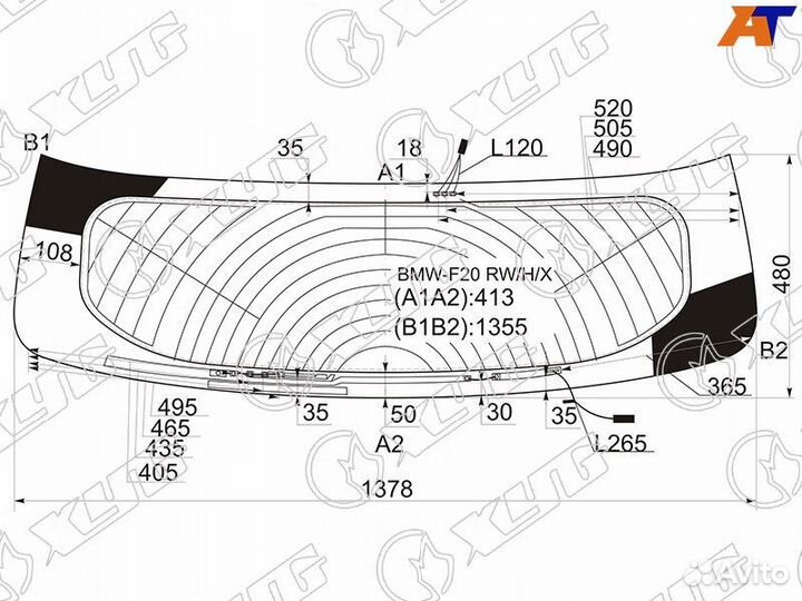 Стекло заднее BMW F20