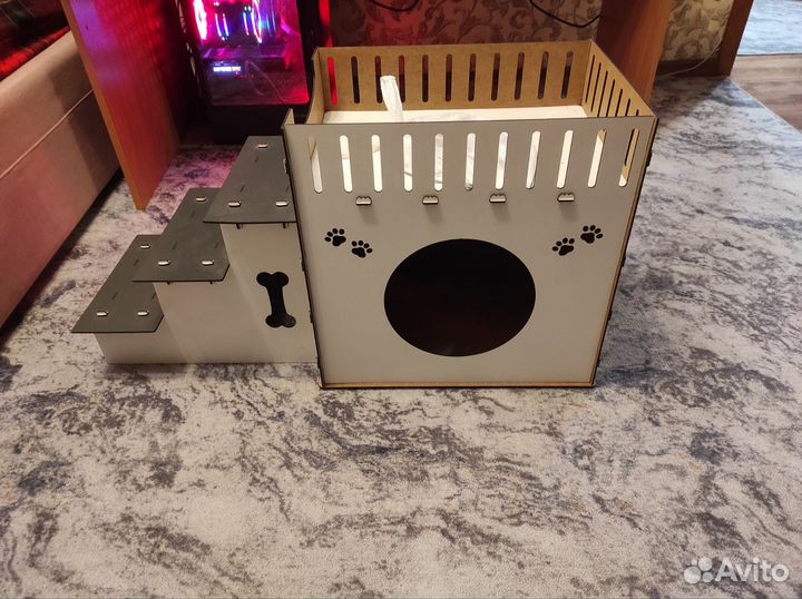 Кошачий домик из фанеры