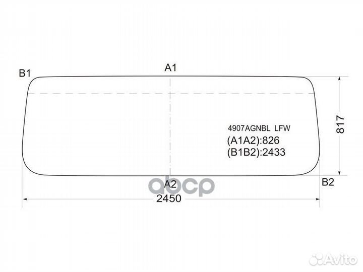 Стекло лобовое (В резинку) Man F-Series 86-95