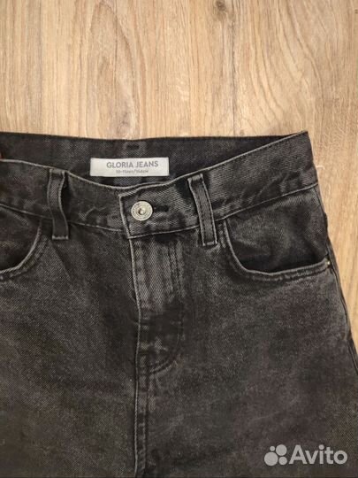 Джинсы черные широкие