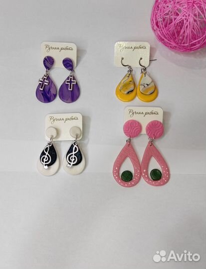 Серьги из полимерной глины