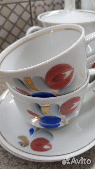 Сервиз кофейный Довбыш. 1950 ые годы. Винтаж СССР