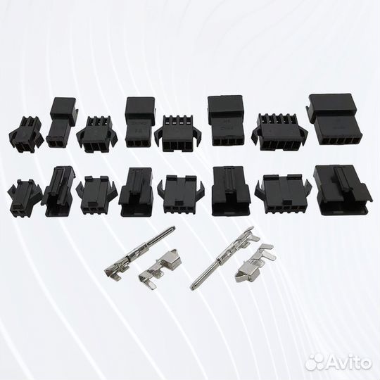 Комплект разъемов JST SM2.54 2-5 пин, м+п, 200 шт