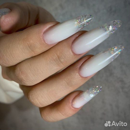 Наращивание ногтей, выкладной френч, маникюр