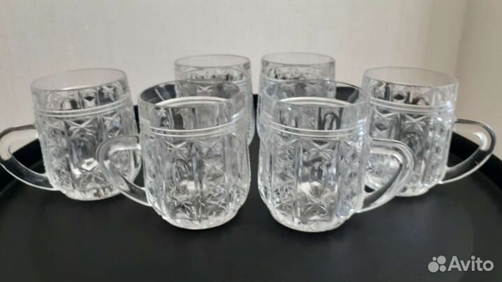 Кружка хрустальная для напитков, 6 штук СССР
