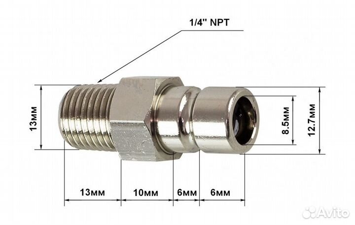 Штуцер топливный в бак Suzuki (адаптер;металл;OD:1