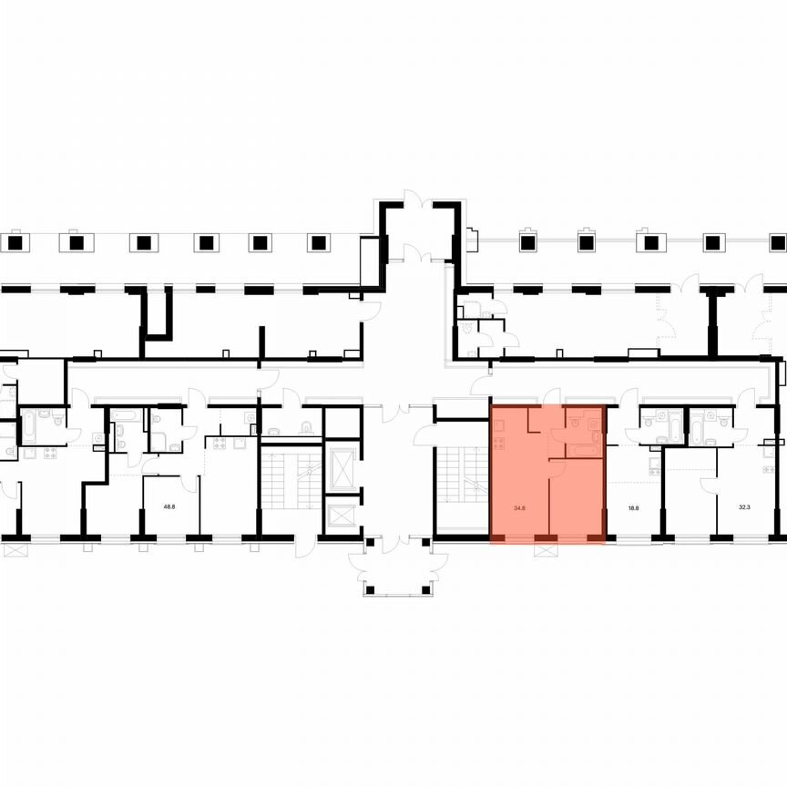 1-к. квартира, 34,8 м², 1/17 эт.