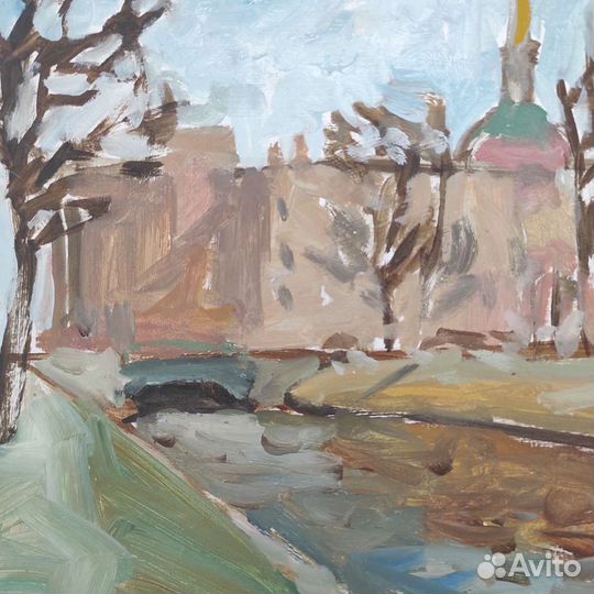 Картина этюд маслом Инженерный замок