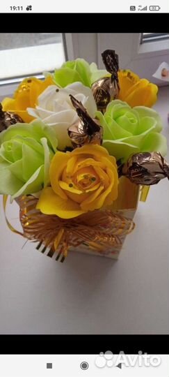 Букет из мыльных роз