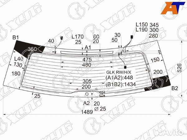 Стекло заднее mercedes-benz GLK-class