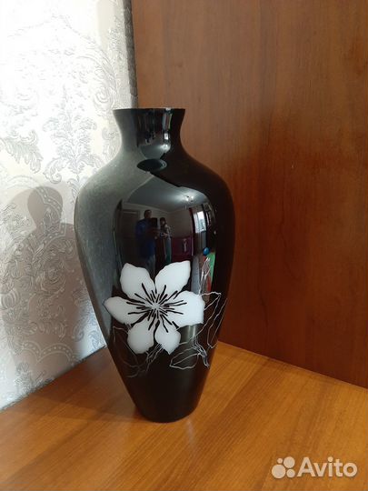 Ваза напольная стекло интерьерная 48см