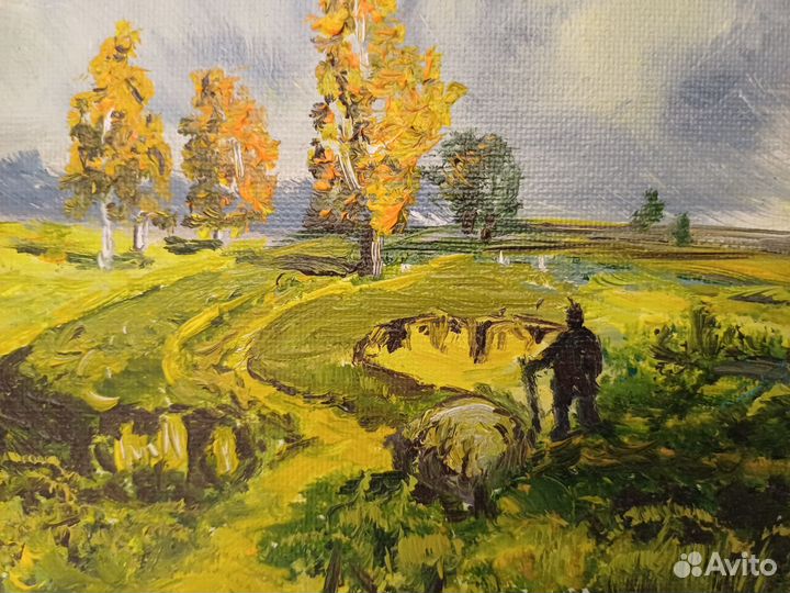 Перед грозой, картина маслом на холсте,21х15