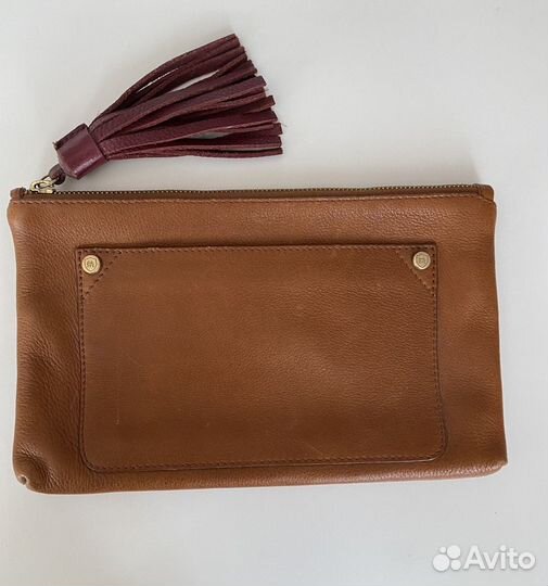 Кожаный клатч massimo dutti