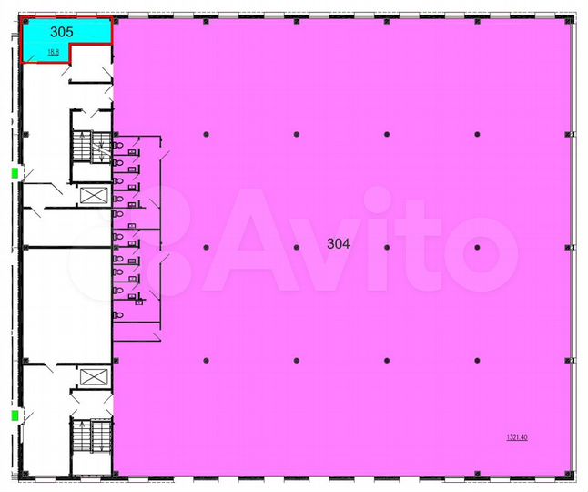 Аренда помещения 1321.1 м²