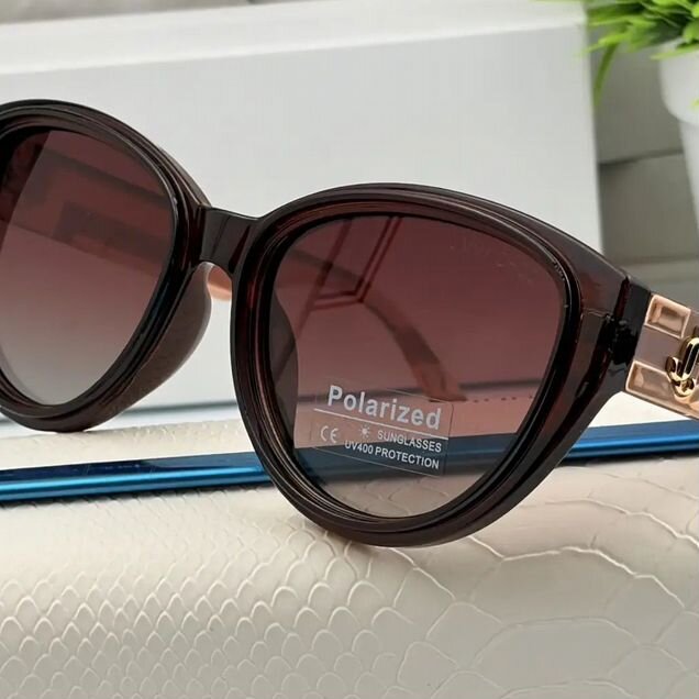 Очки jimmy choo 100% polaroid-розово-коричневые