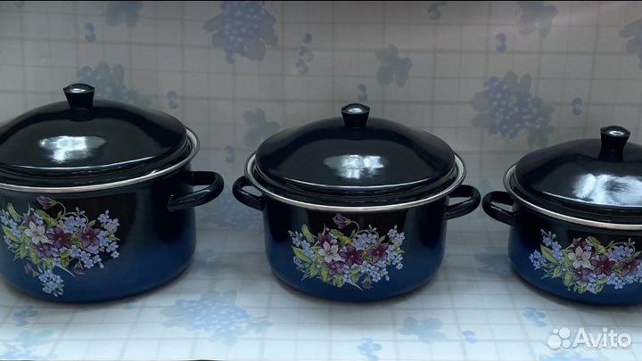 Набор кастрюль ссср(новый) +супница,чайник