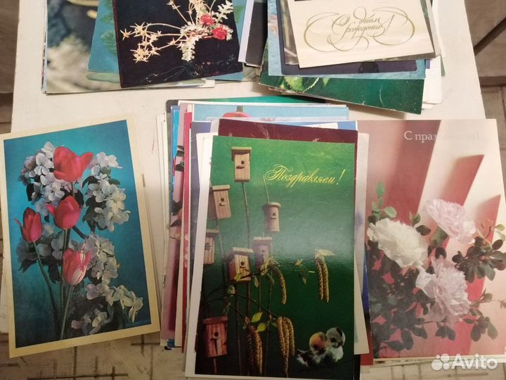 Открытки СССР Цветы и поздравления