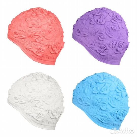 Шапочка для плавания женская с объемным рисунком