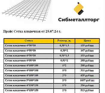 Сетка кладочная от производителя (Все размеры )