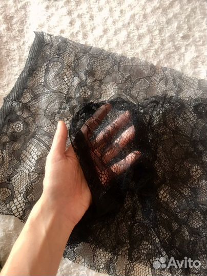 Кружево чёрное гипюр стрейч (ткань)