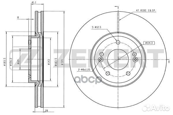 Диск торм. перед. Hyundai Santa Fe II 06- bs-54