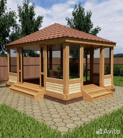 Беседка для дачи деревянная