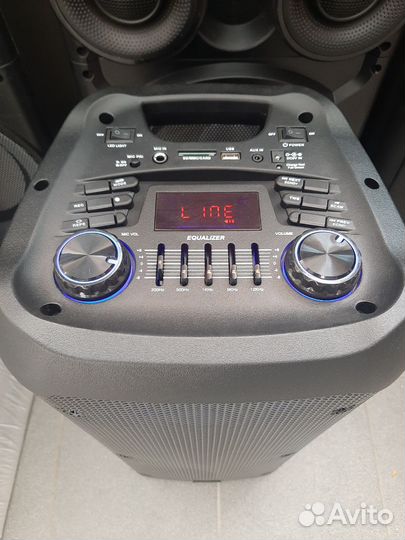 Большая мощная блютуз колонка + 2 микрофона