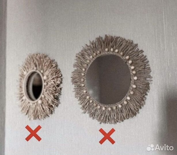 2 зеркала handmade декоративное бохо сканди