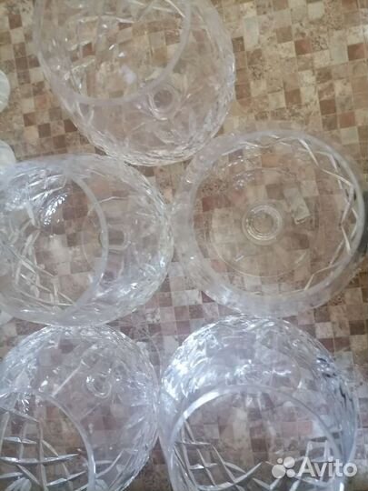 Графин, рюмки, бокалы хрустальный богемия