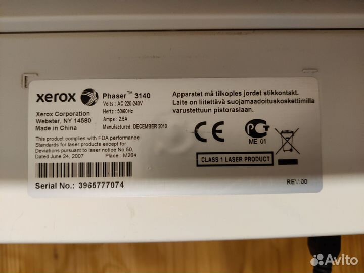 Принтер xerox 3140