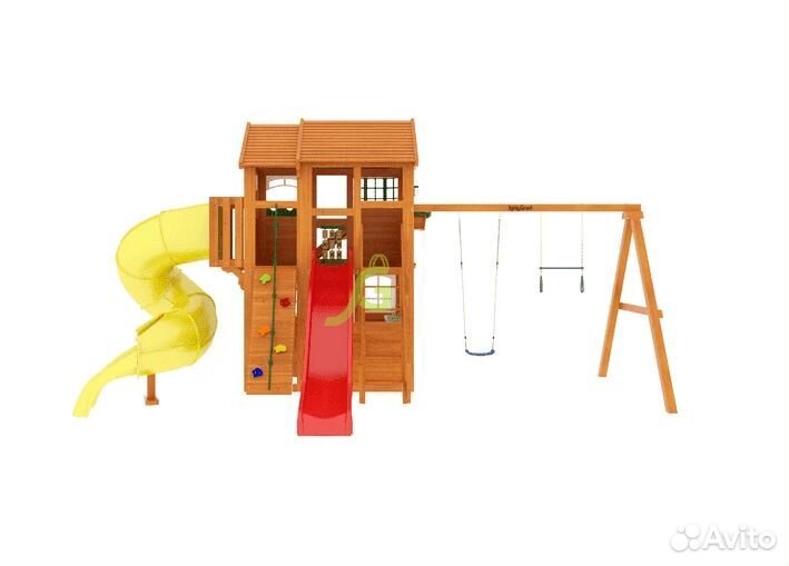 Детский комплекс Клубный домик 3 с трубой Luxe