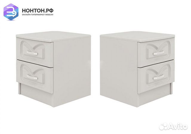 Комплект прикроватных тумб Натали-1 белый глянец