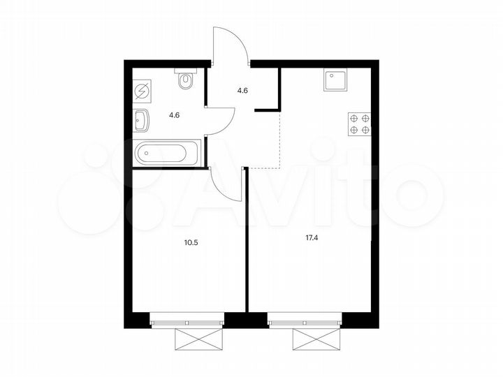 1-к. квартира, 37,1 м², 12/22 эт.