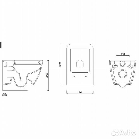 Унитаз подвесной Gural Vit Venus VN04DAK00