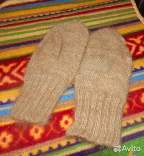 Рукавицы кожа на меху, варежки -собачья шерсть