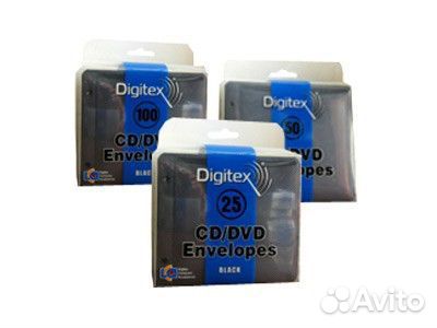 Конверт для CD/DVD Digitex dcaeb-100-PP 100шт для