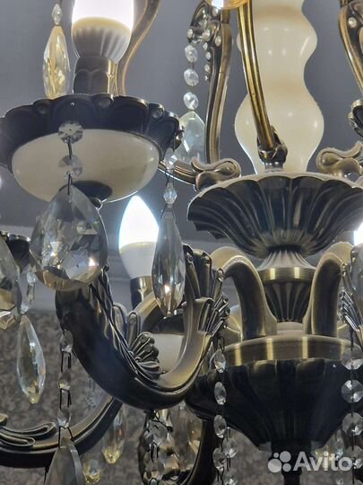 Люстра хрустальная кованная