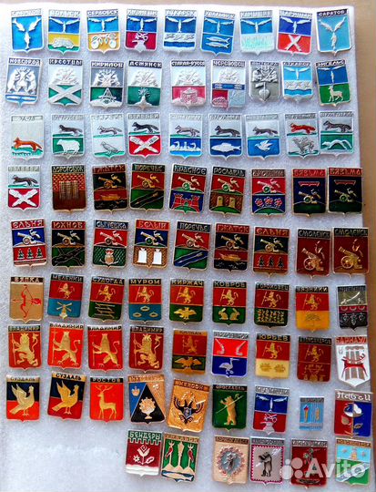 Мега-лот значков подборка гербы городов коллекция