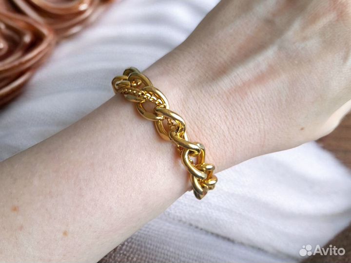 Браслет цепь Lisa Smith золотистый с монетой