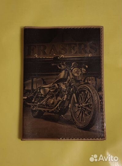 Обложка для паспорта прав кожаная мотоцикл