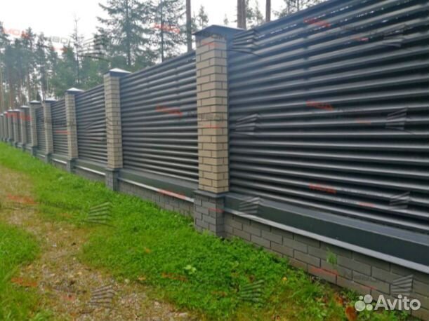 Забор жалюзи горизонтальный