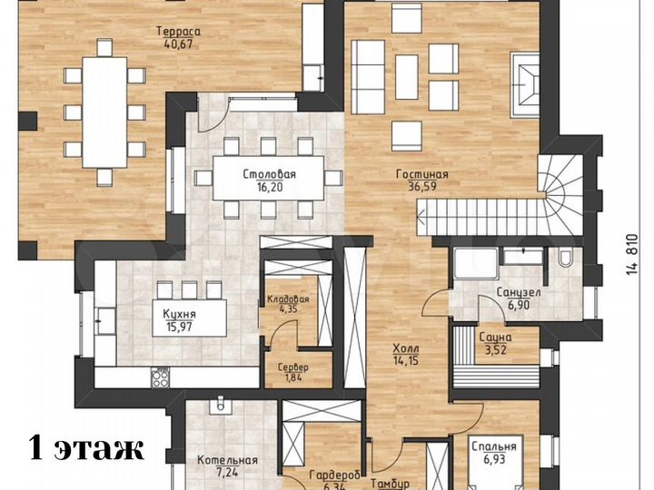 Коттедж 261 м² на участке 42,2 сот.