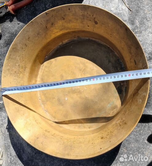 Таз латунный СССР для варенья диаметром 45 см и 36