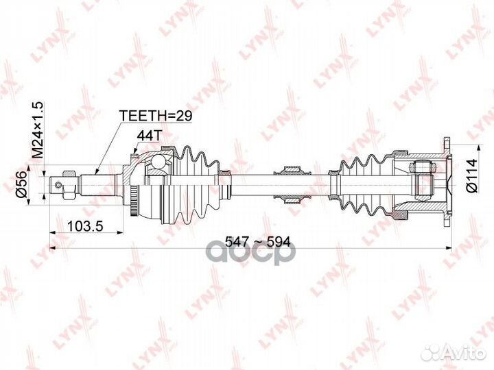 Привод в сборе передний R nissan X-Trail(T30) 2