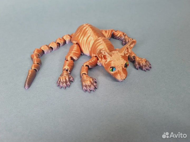 Котенок сфинкс подвижный на 3D принтере